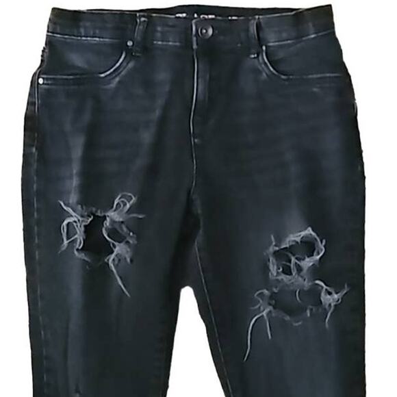 The Children's Place Girls' Ripped Black Jeggings - Size 8 Distressed Jeans - Picture 3 of 8